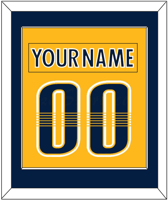 Nashville Nameplate & Number (Back) Combined - Home Gold - Single Mat 2