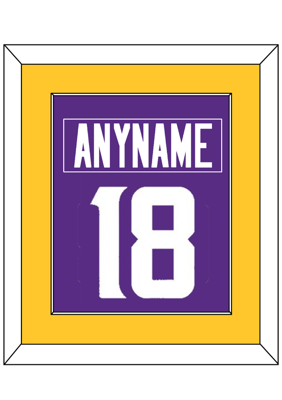 Minnesota Nameplate & Number (Back) Combined - Home Purple - Single Mat 2