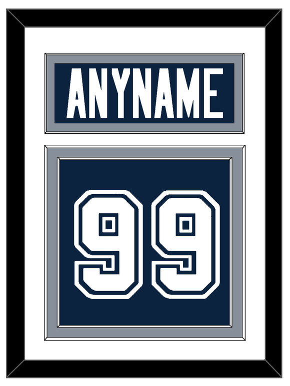 Dallas Nameplate & Number (Back) - Blue Jersey - Double Mat 1