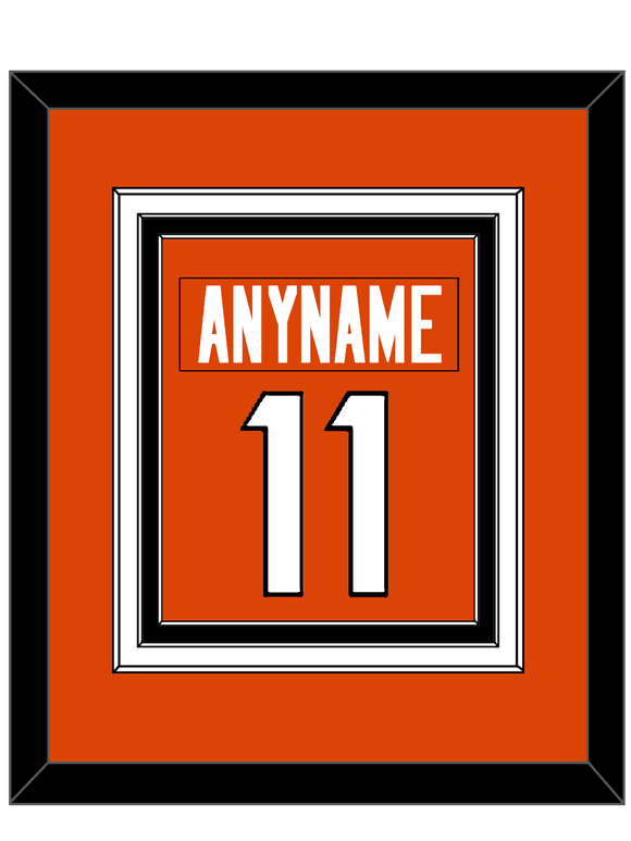 Cincinnati Nameplate & Number (Back) Combined - Home Orange - Triple Mat 2