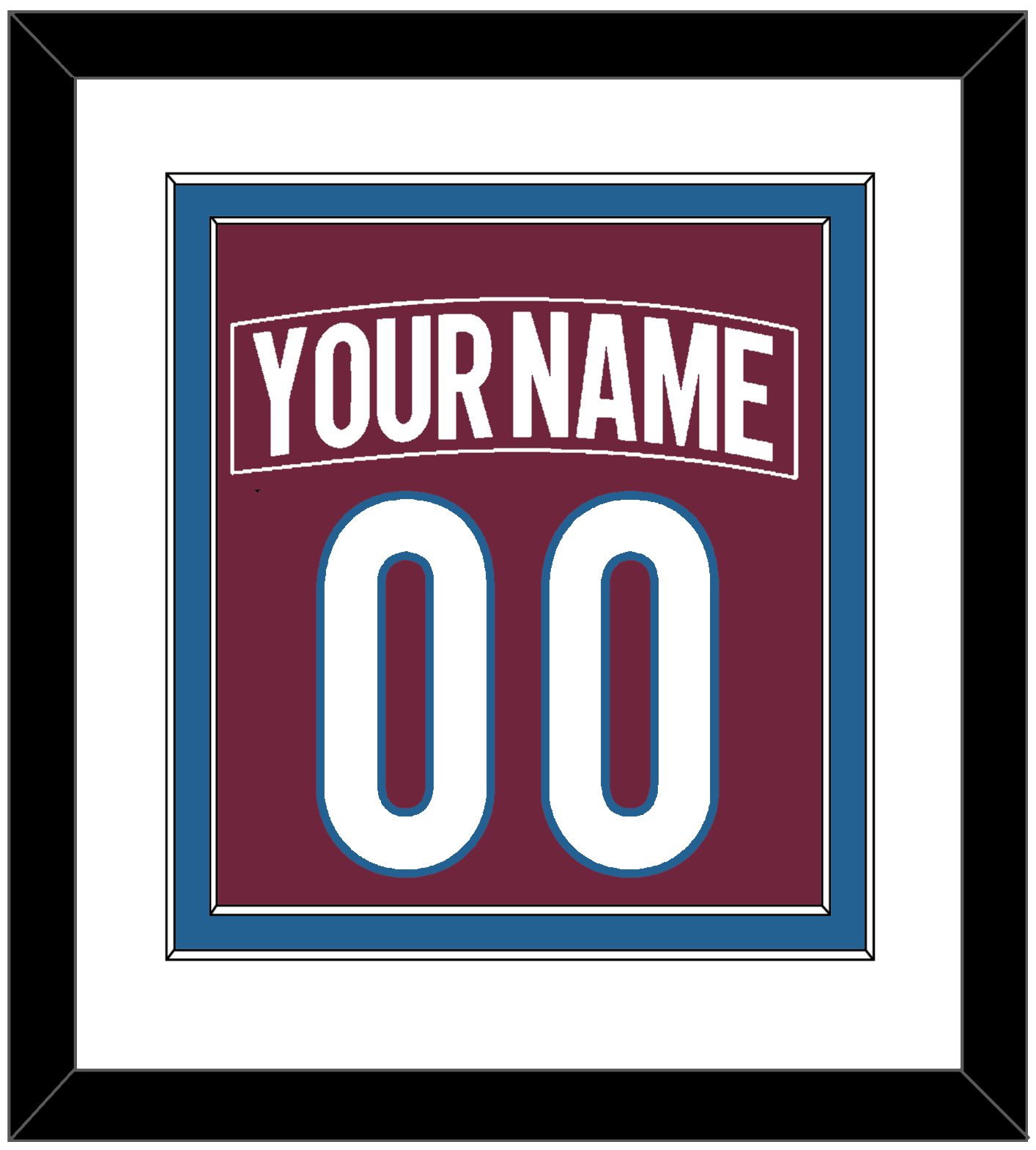 Colorado Nameplate & Number (Back) Combined - Home Burgundy - Signature Tier 1