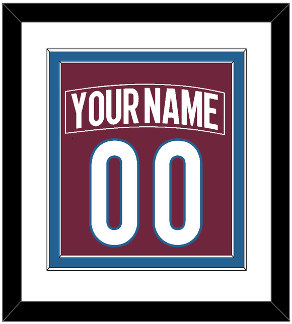 Colorado Nameplate & Number (Back) Combined - Home Burgundy - Double Mat 1