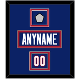New York Nameplate, Number (Shoulder) & Super Bowl Jersey Patch - Home Blue (1980-1988) - Double Mat 2