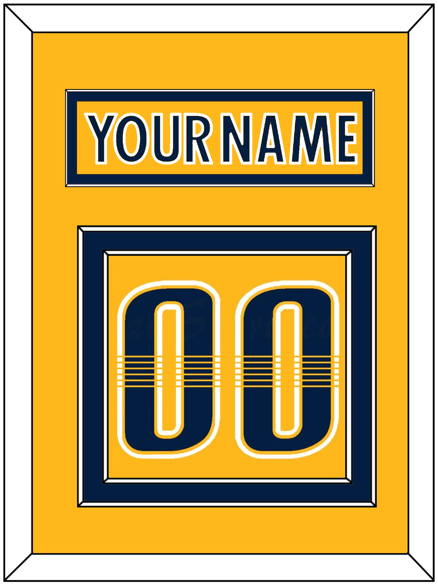 Nashville Nameplate & Number (Back) - Home Gold - Signature Tier 2