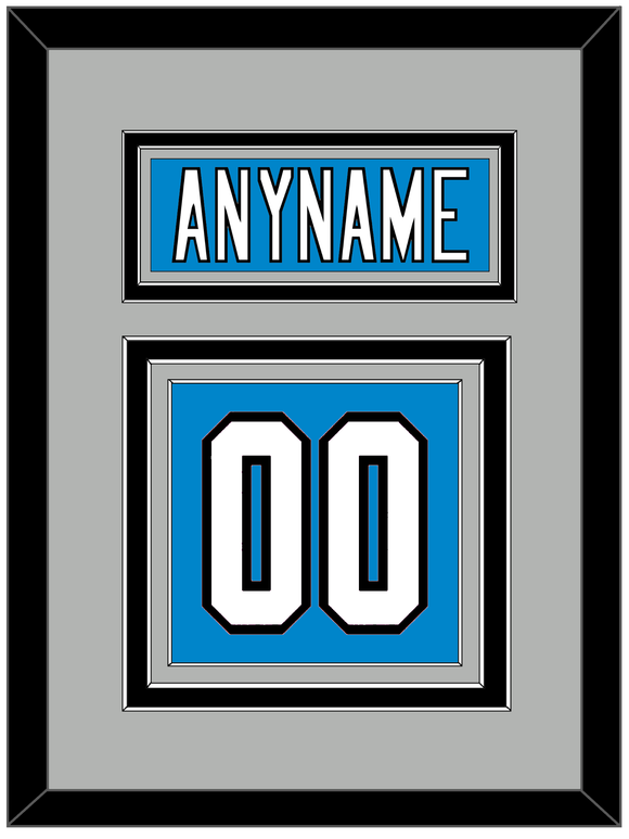 Carolina Nameplate & Number (Back) - Home Blue - Triple Mat 4