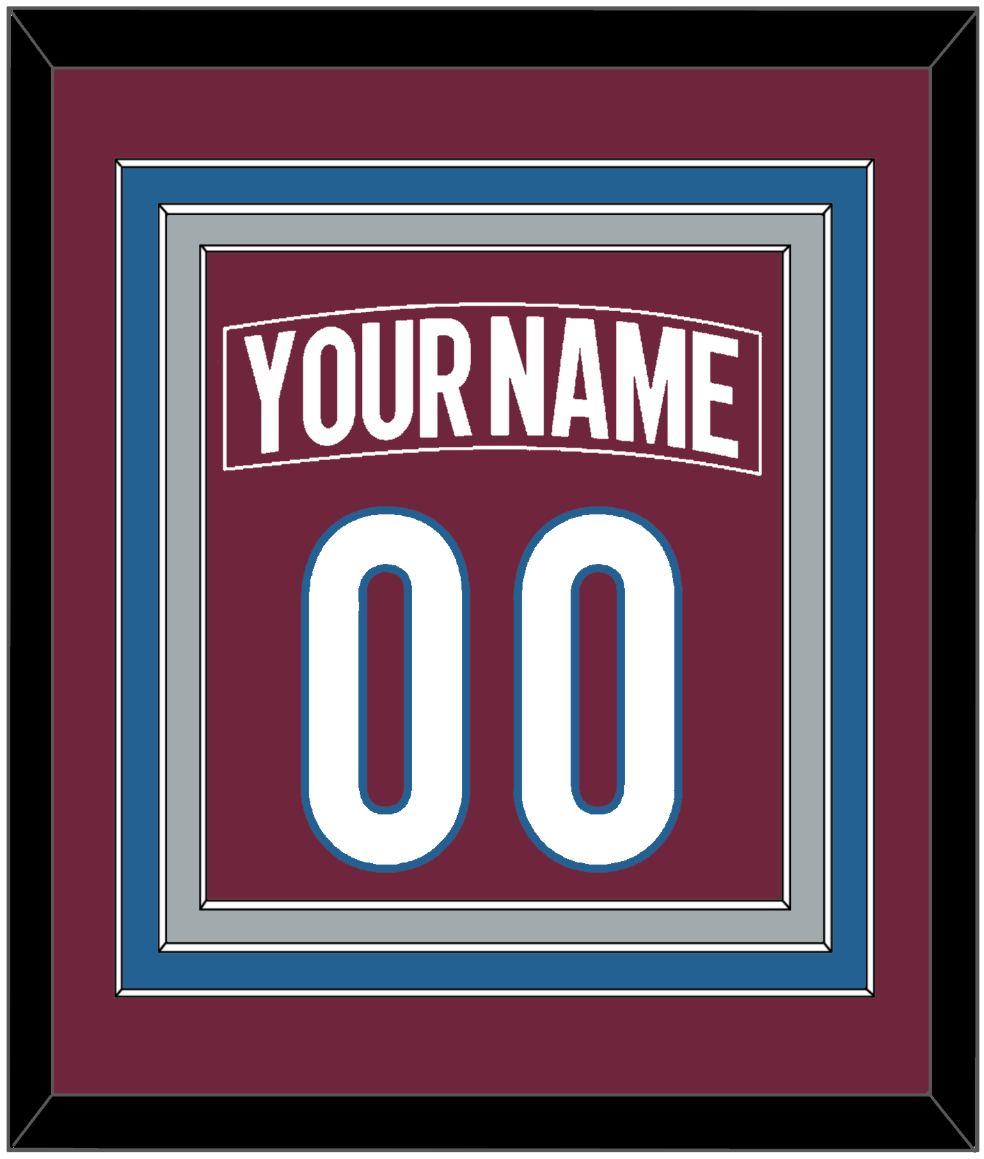 Colorado Nameplate & Number (Back) Combined - Home Burgundy - Premier Tier 2
