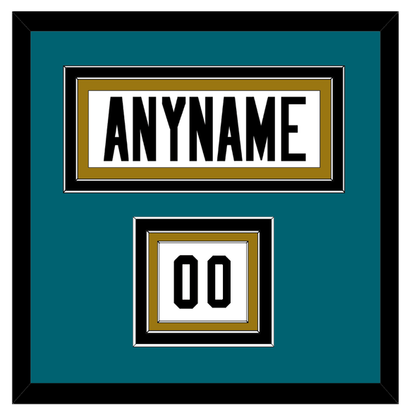 Jacksonville Nameplate & Number (Shoulder) - Road White - Triple Mat 3