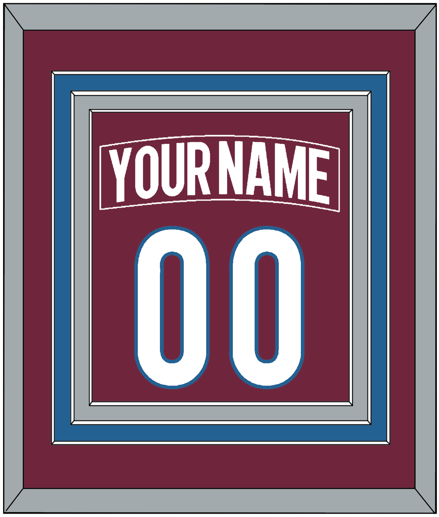 Colorado Nameplate & Number (Back) Combined - Home Burgundy - Premier Tier 2