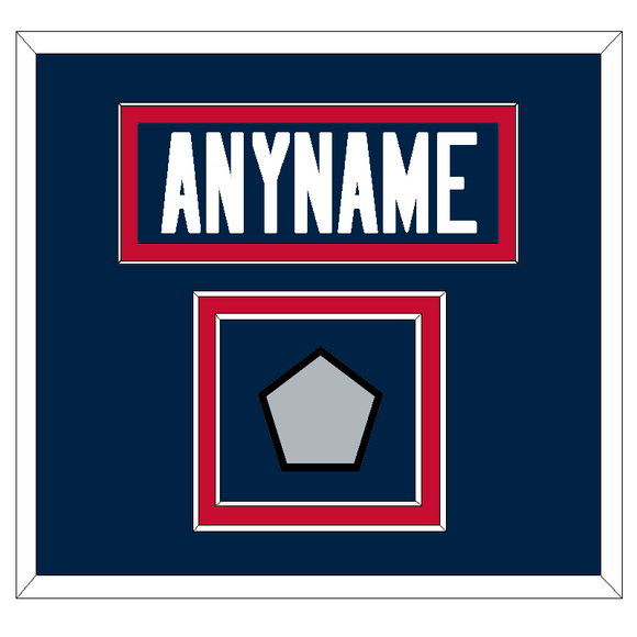 New England Nameplate & Jersey Logo Patch - Home Blue Jersey - Double Mat 2