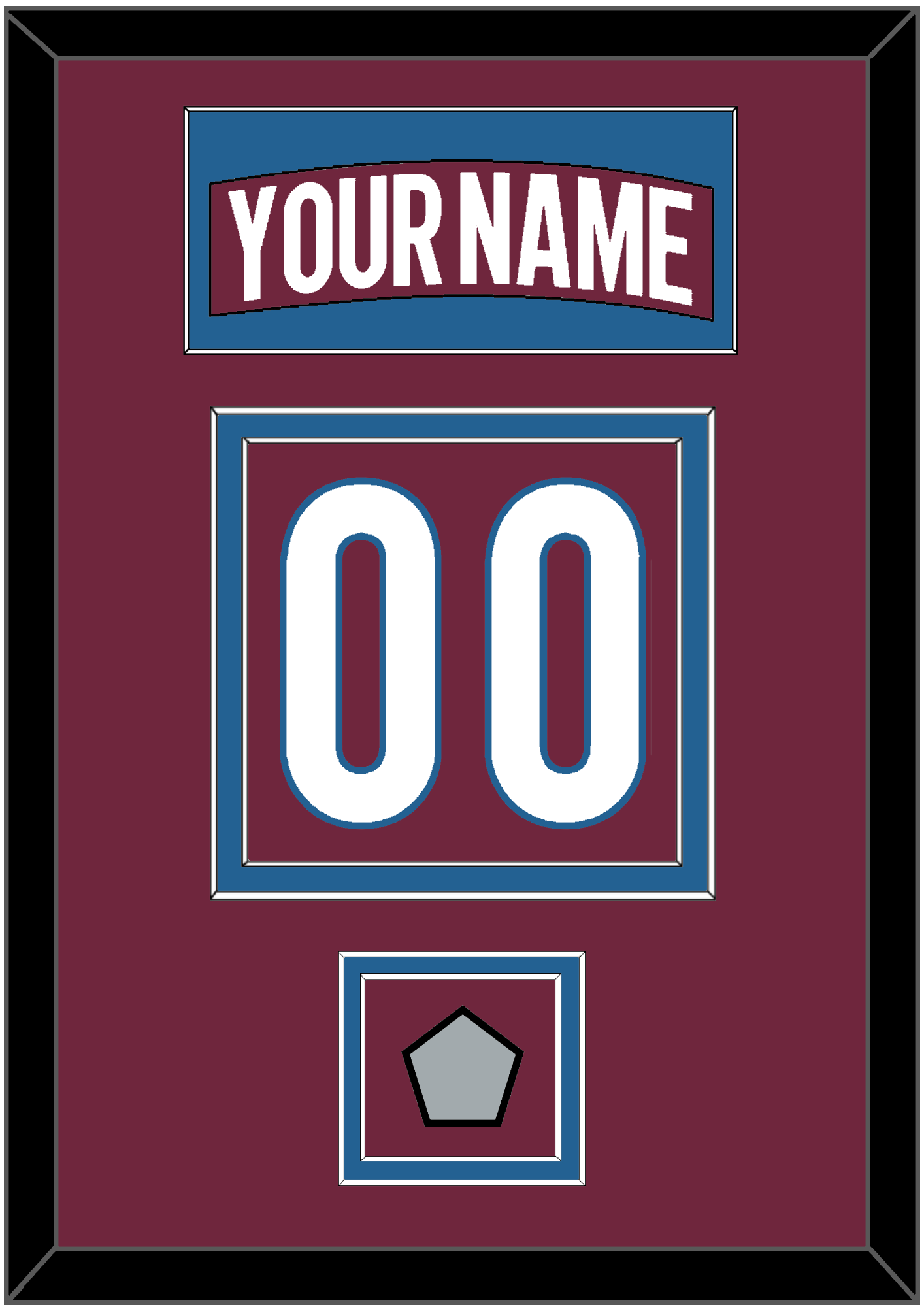 Colorado Nameplate & Number (Back) With Stanley Cup Champions Patch - Home Burgundy - Signature Tier 2