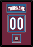 Colorado Nameplate & Number (Back) With Stanley Cup Champions Patch - Home Burgundy - Double Mat 2