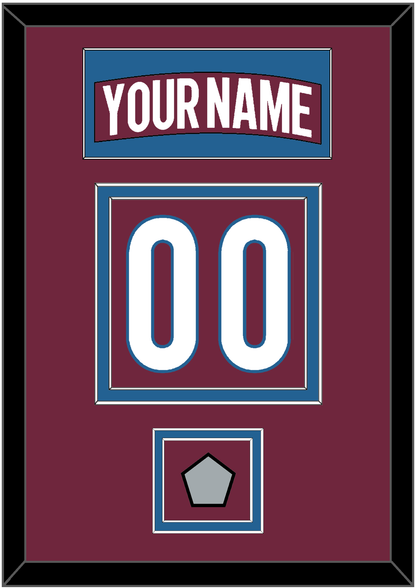Colorado Nameplate & Number (Back) With Stanley Cup Finals Patch - Home Burgundy - Signature Tier 2