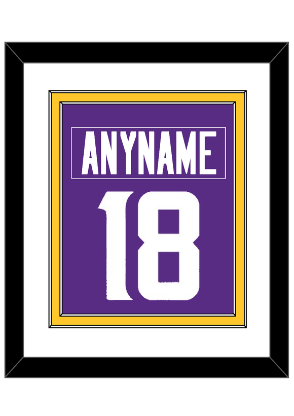 Minnesota Nameplate & Number (Back) Combined - Home Purple - Double Mat 1
