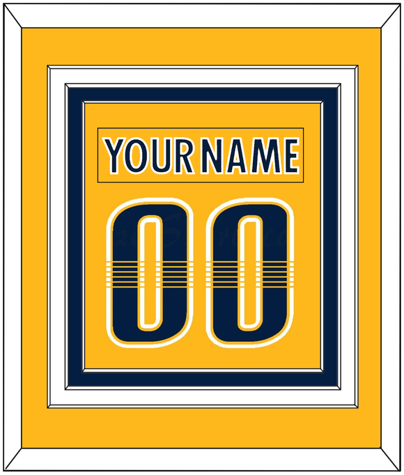 Nashville Nameplate & Number (Back) Combined - Home Gold - Triple Mat 2