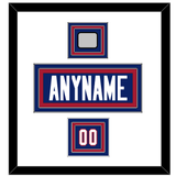New York Nameplate, Number (Shoulder) & Super Bowl Jersey Patch - Home Blue (1980-1988) - Triple Mat 1