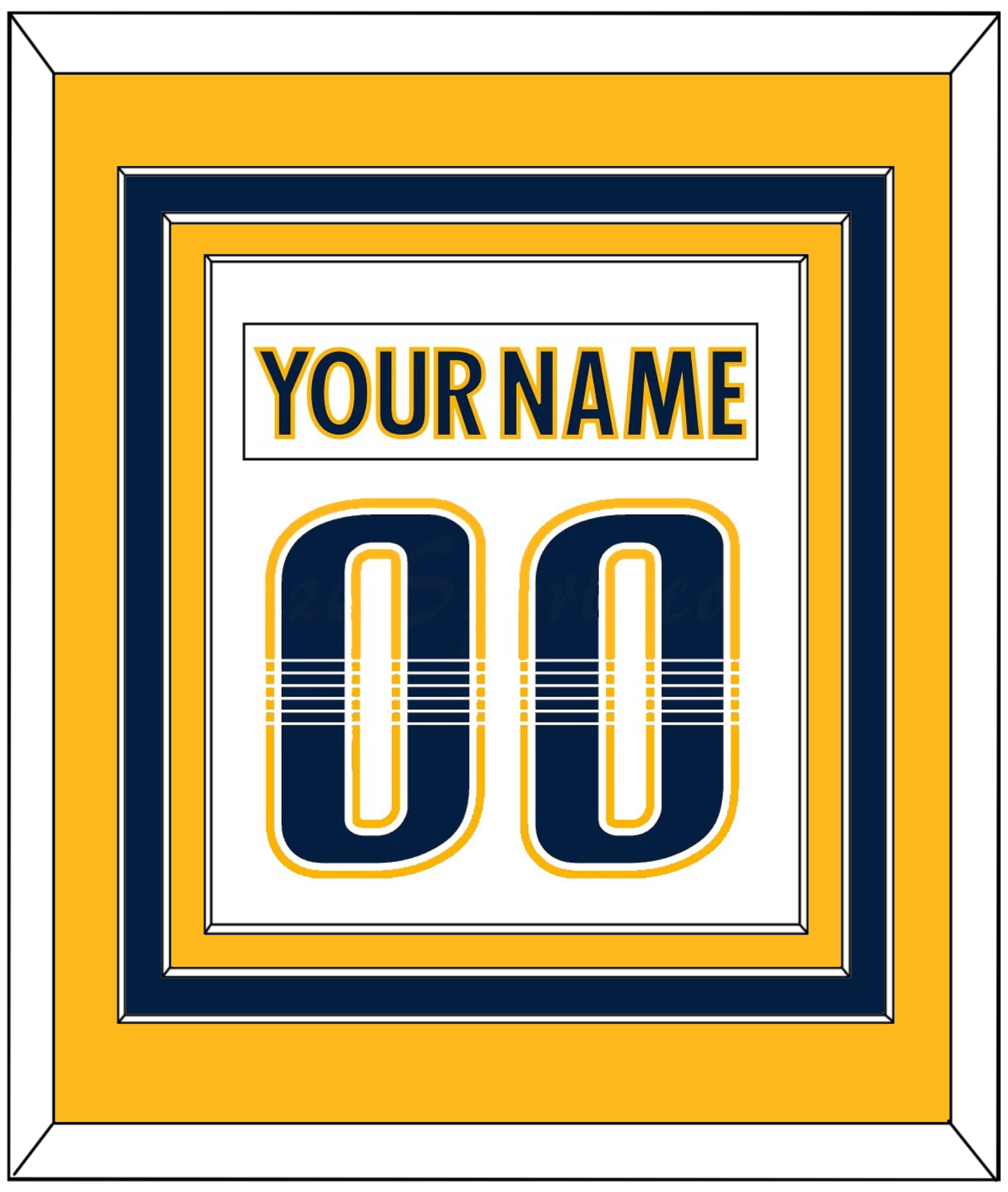 Nashville Nameplate & Number (Back) Combined - Road White - Premier Tier 2