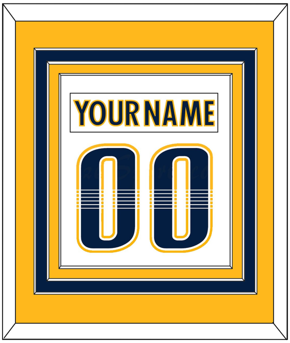 Nashville Nameplate & Number (Back) Combined - Road White - Triple Mat 2