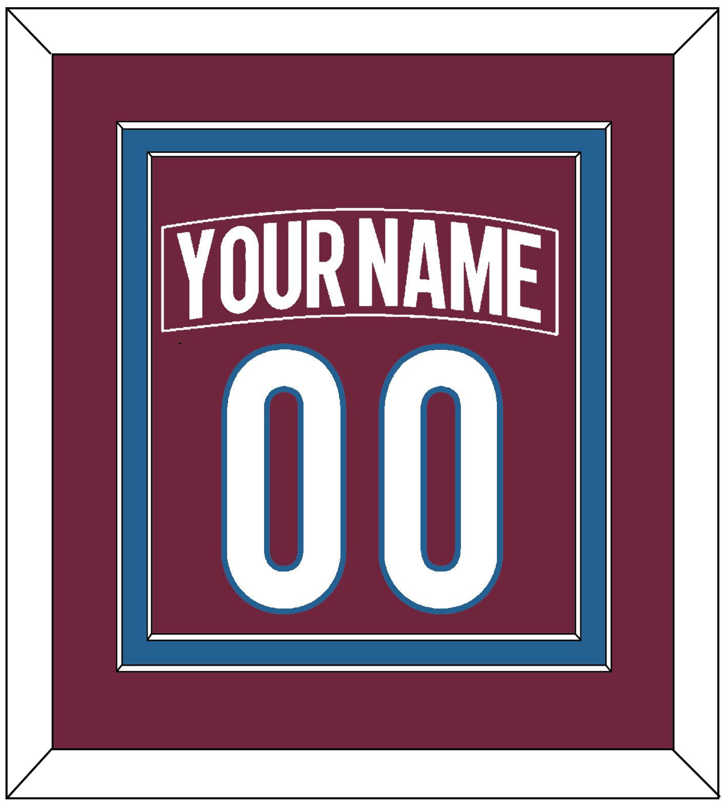 Colorado Nameplate & Number (Back) Combined - Home Burgundy - Signature Tier 2