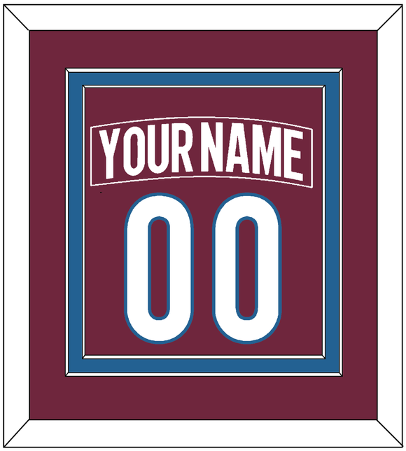 Colorado Nameplate & Number (Back) Combined - Home Burgundy - Double Mat 2