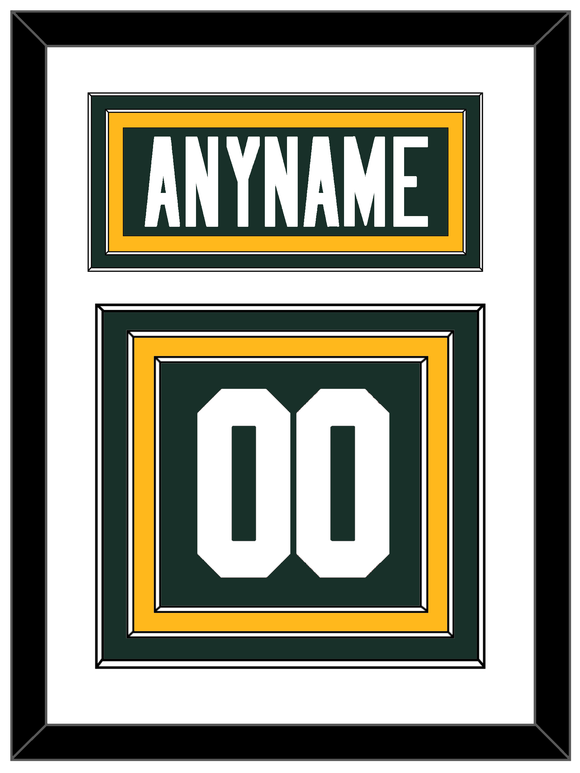 Green Bay Nameplate & Number (Back) - Home Green - Triple Mat 1