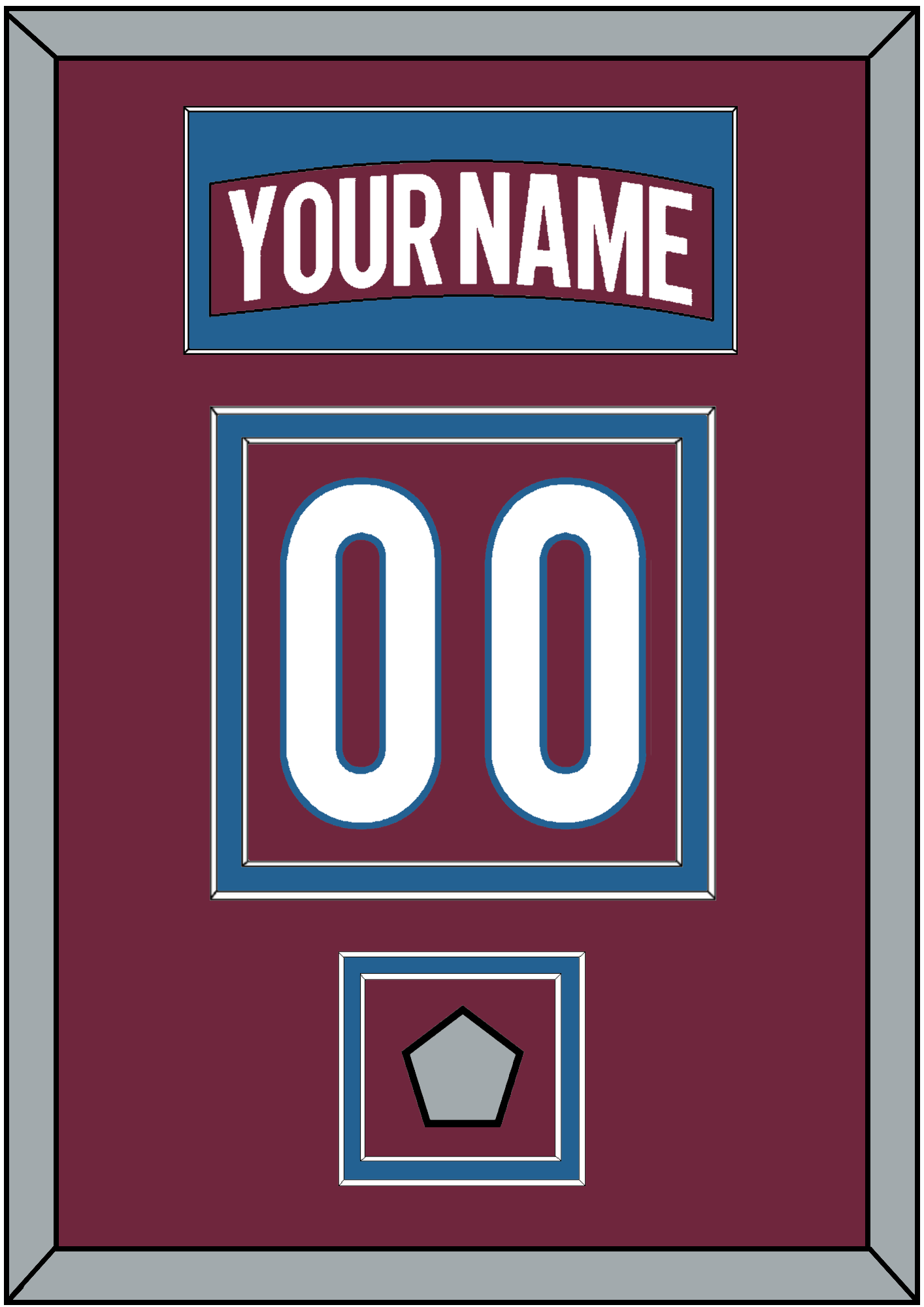 Colorado Nameplate & Number (Back) With Stanley Cup Finals Patch - Home Burgundy - Signature Tier 2