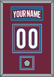 Colorado Nameplate & Number (Back) With Stanley Cup Finals Patch - Home Burgundy - Double Mat 2