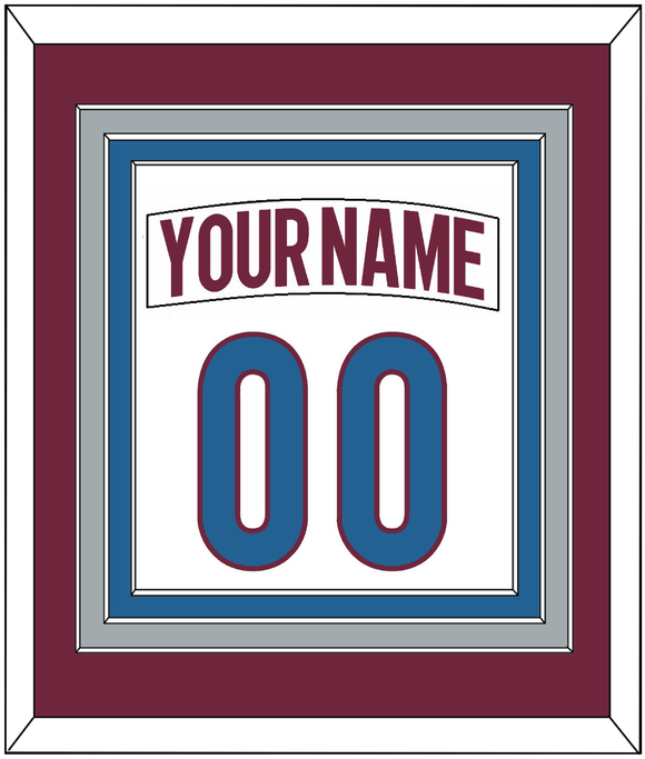 Colorado Nameplate & Number (Back) Combined - Road White - Triple Mat 3