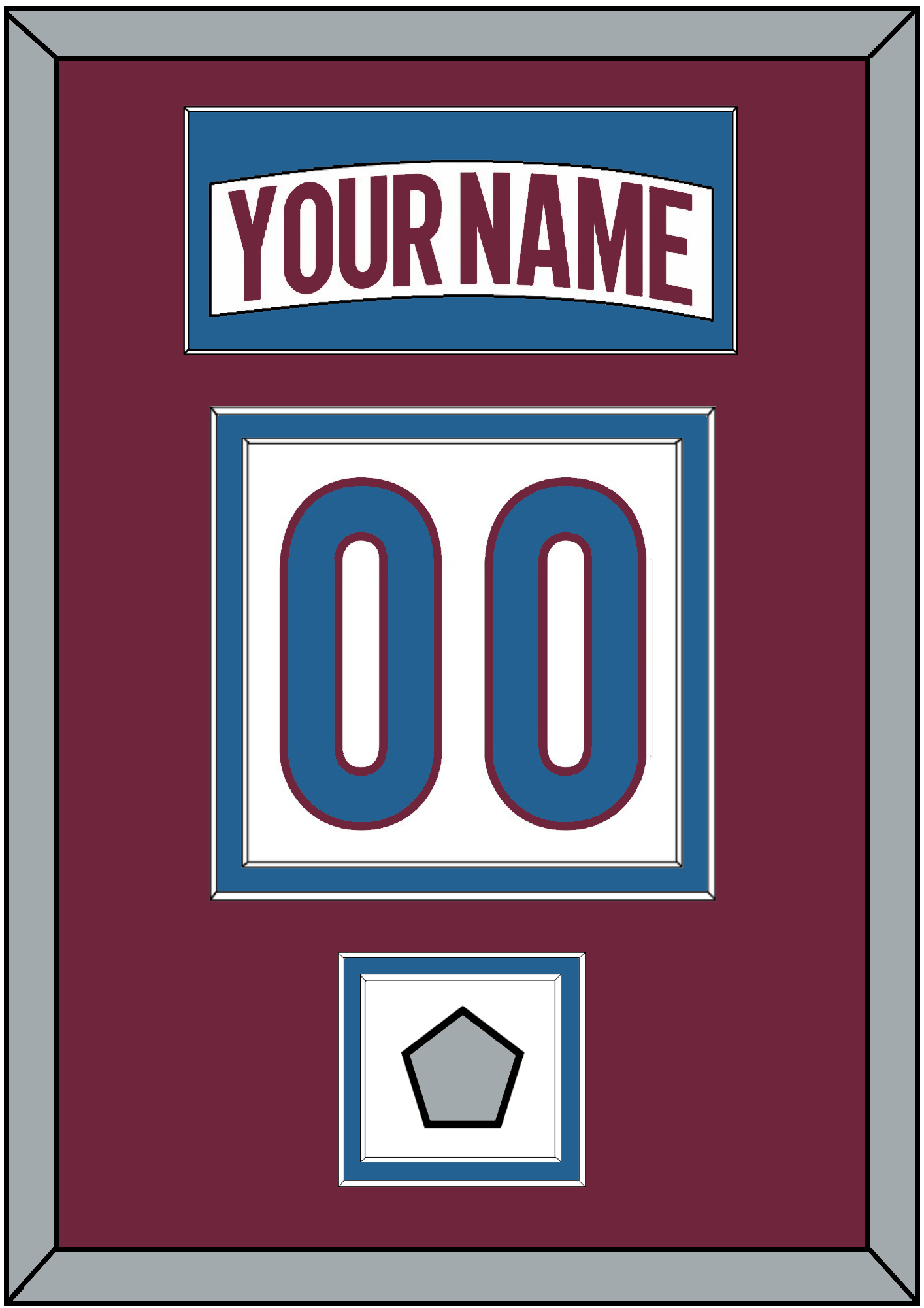 Colorado Nameplate & Number (Back) With Stanley Cup Champions Patch - Road White - Signature Tier 3