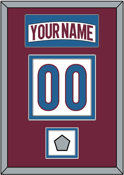 Colorado Nameplate & Number (Back) With Stanley Cup Champions Patch - Road White - Signature Tier 3