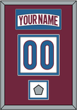 Colorado Nameplate & Number (Back) With Stanley Cup Champions Patch - Road White - Double Mat 3