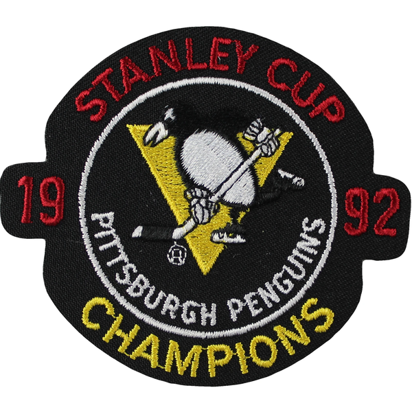 Pittsburgh Nameplate & 2 Stanley Cup Champions Patches - Home White (1988-1992) - Premier Tier 3