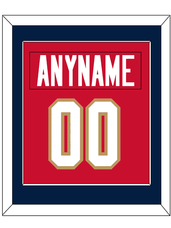 Florida Nameplate & Number (Back) Combined - Home Red - Single Mat 2