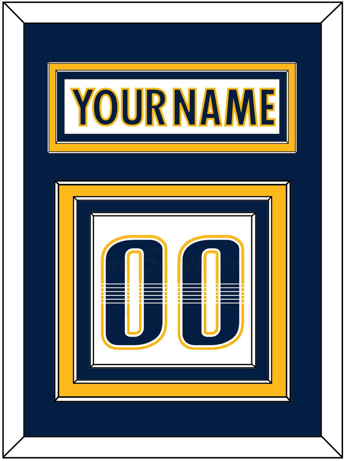 Nashville Nameplate & Number (Back) - Road White - Premier Tier 3