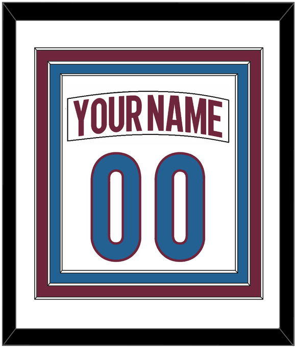 Colorado Nameplate & Number (Back) Combined - Road White - Triple Mat 1