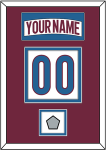 Colorado Nameplate & Number (Back) With Stanley Cup Finals Patch - Road White - Double Mat 3