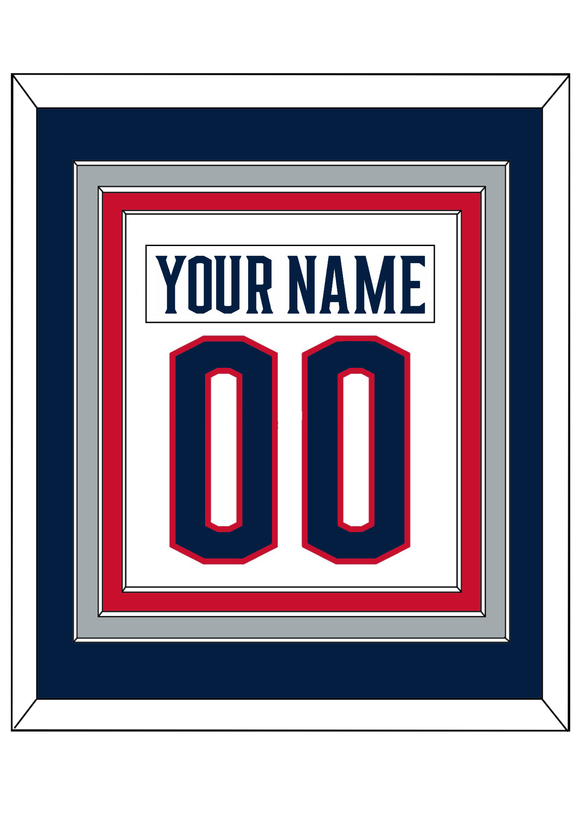 Columbus Nameplate & Number (Back) Combined - Road White - Triple Mat 2