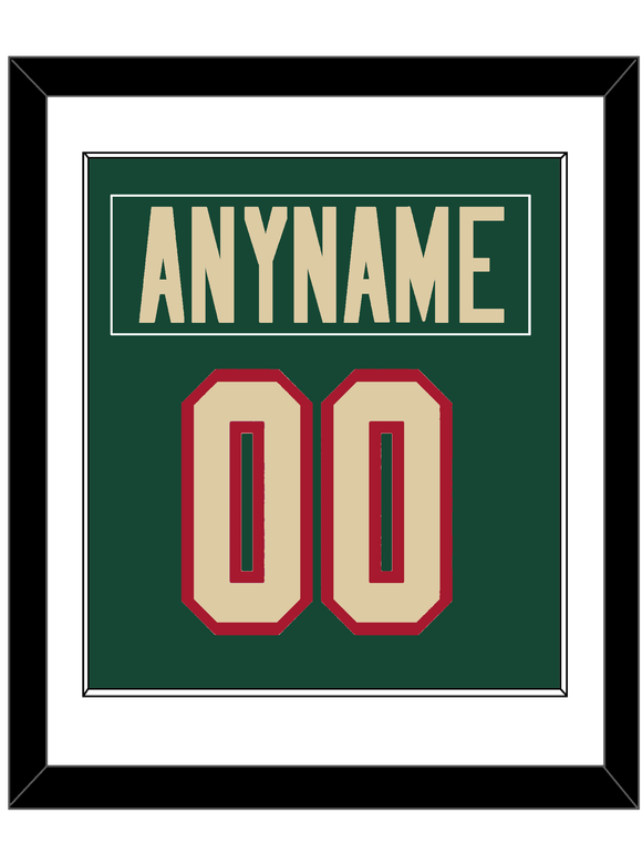Minnesota Nameplate & Number (Back) Combined - Home Green - Single Mat 1