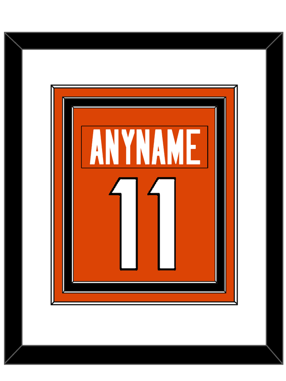 Cincinnati Nameplate & Number (Back) Combined - Home Orange - Triple Mat 1