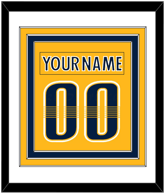 Nashville Nameplate & Number (Back) Combined - Home Gold - Triple Mat 1