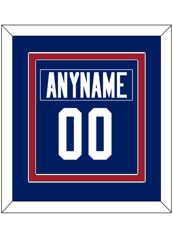 New York Nameplate & Number (Back) Combined - Home Blue - Double Mat 2