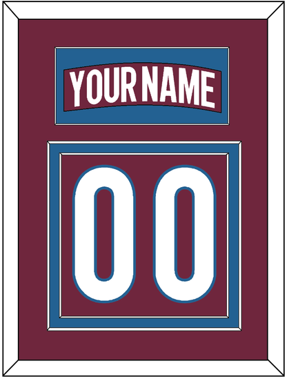 Colorado Nameplate & Number (Back) - Home Burgundy - Signature Tier 2