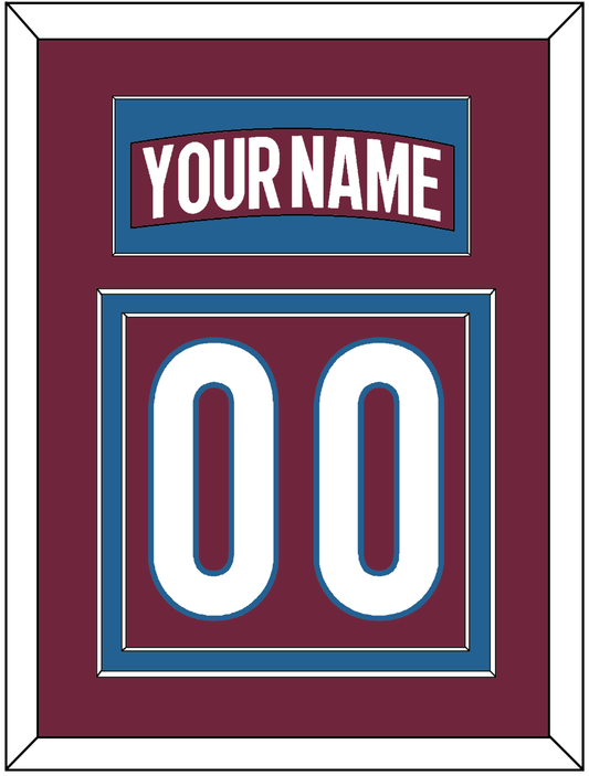 Colorado Nameplate & Number (Back) - Home Burgundy - Signature Tier 2