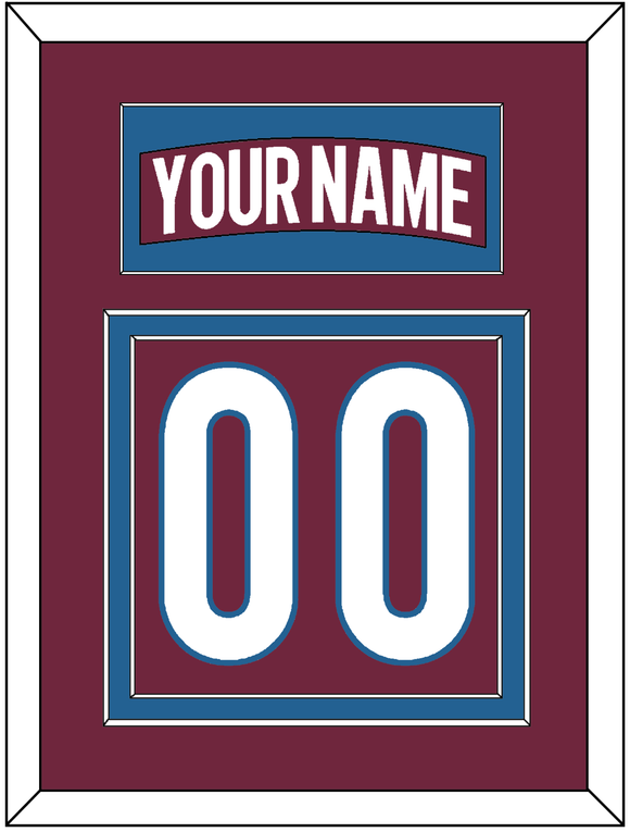 Colorado Nameplate & Number (Back) - Home Burgundy - Double Mat 2