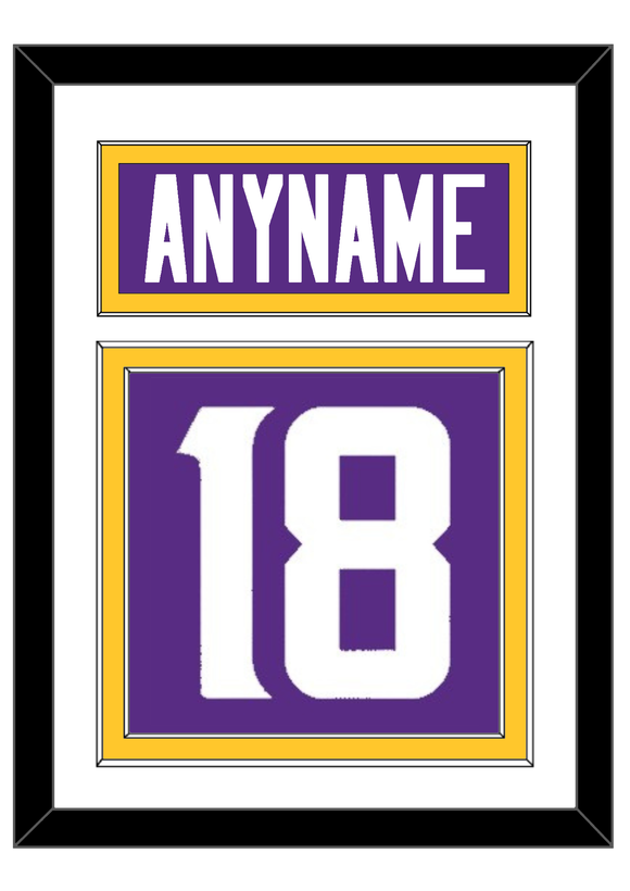 Minnesota Nameplate & Number (Back) - Home Purple - Double Mat 1
