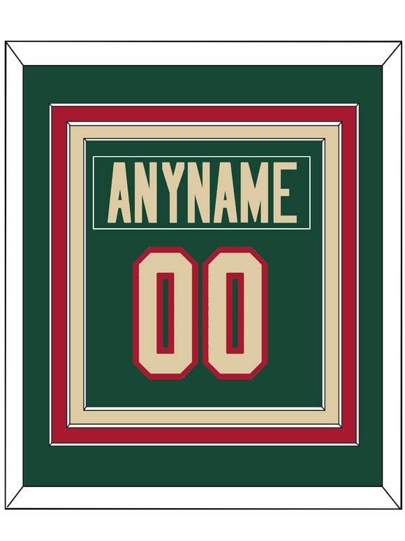 Minnesota Nameplate & Number (Back) Combined - Home Green - Triple Mat 2