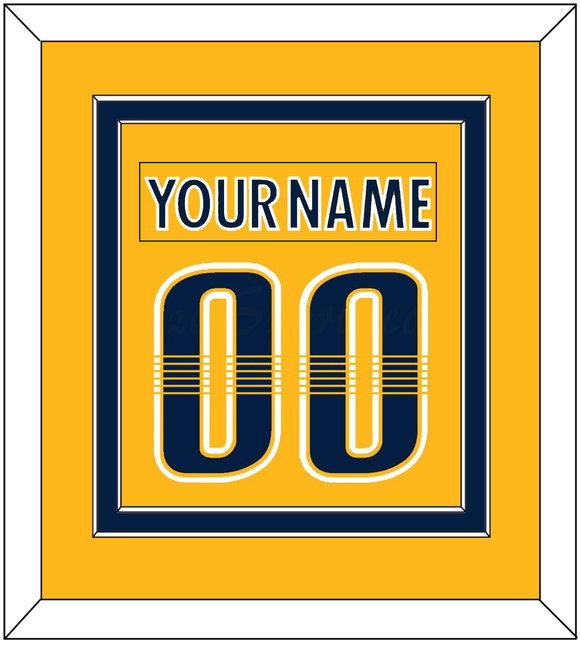 Nashville Nameplate & Number (Back) Combined - Home Gold - Double Mat 2