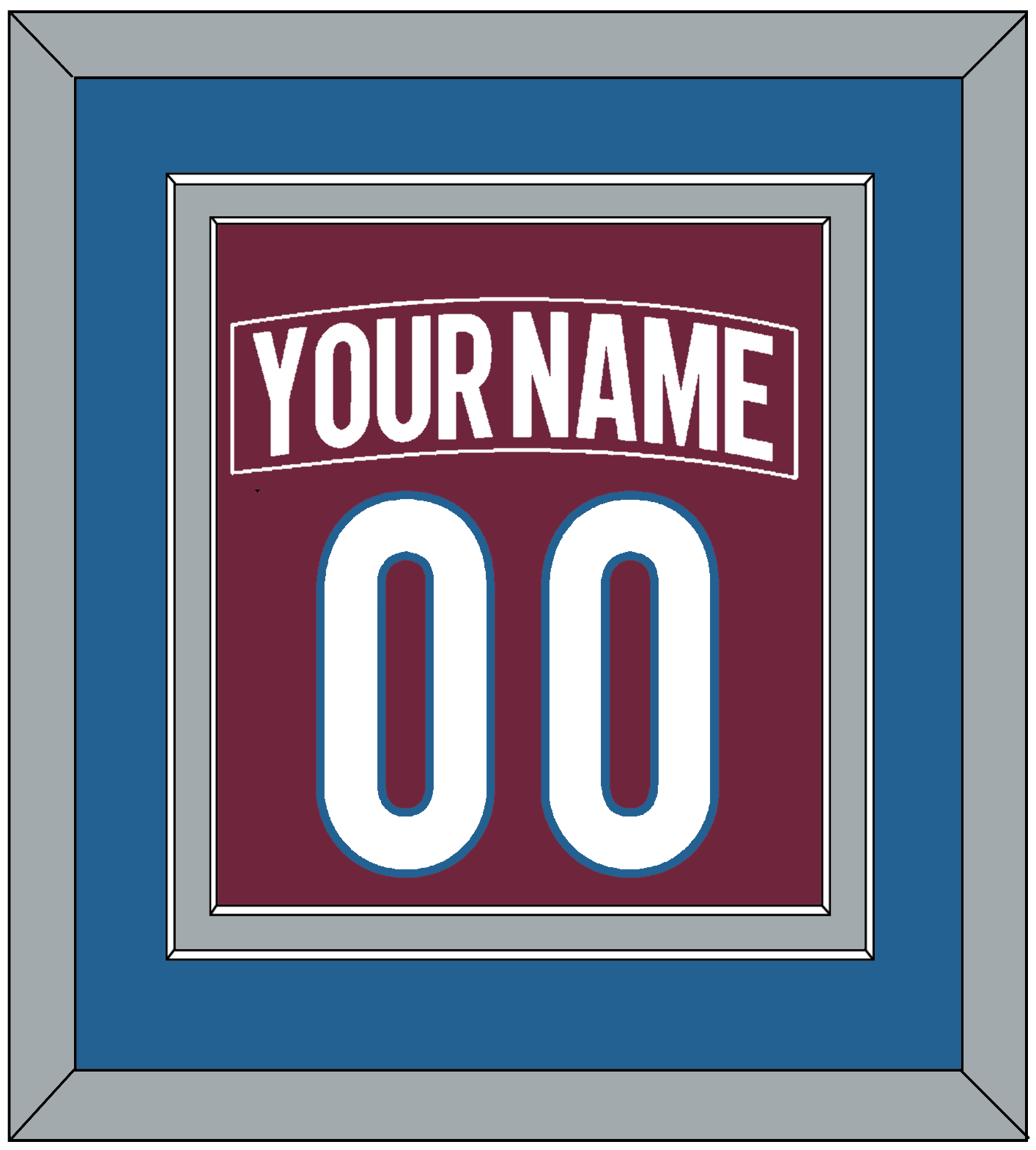 Colorado Nameplate & Number (Back) Combined - Home Burgundy - Signature Tier 3