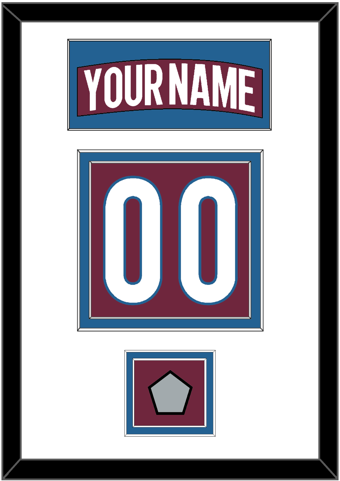 Colorado Nameplate & Number (Back) With Stanley Cup Champions Patch - Home Burgundy - Signature Tier 1