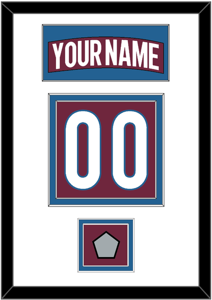 Colorado Nameplate & Number (Back) With Stanley Cup Finals Patch - Home Burgundy - Signature Tier 1