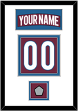 Colorado Nameplate & Number (Back) With Stanley Cup Finals Patch - Home Burgundy - Double Mat 1